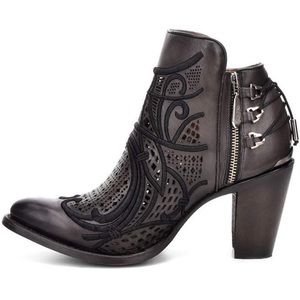 Leather Cuadra Women Ankle Boots (Black Gray, 9.5) 3F48RS